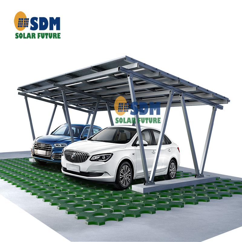 Cross double column aluminium alloy solar carport
