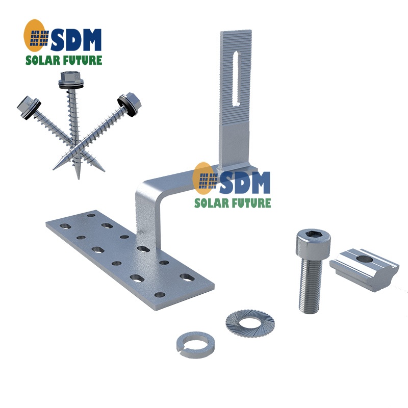 Side Upright Fixed Porcelain Tile Solar Roof Hooks