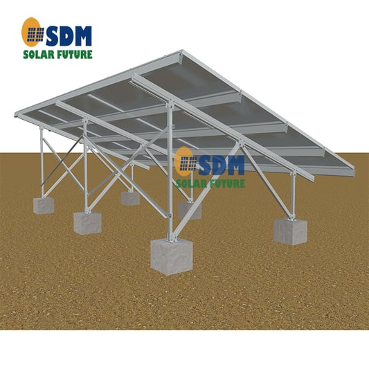Cement pier aluminium alloy ground power station bracket system