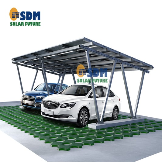 Cross double column aluminium alloy solar carport