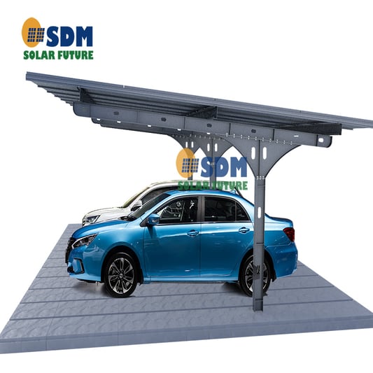 Cross double column carbon steel solar carport